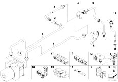 E85 Z4 3.0i M54 Roadster / Brakes/  Brake Pipe Rear