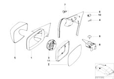 E31 850Ci M73 Coupe / Vehicle Trim/  Outside Mirror