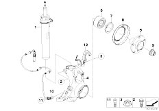 E60 530xi N52 Sedan / Front Axle/  Front Spring Strut Carrier Wheel Bearing