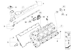 E65 745d M67N Sedan / Engine/  Cylinder Head Cover