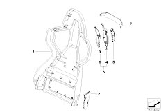 E85 Z4 3.0i M54 Roadster / Seats/  Sports Seat Backrest Frame Rear Panel