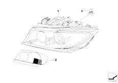 E90 325d M57N2 Sedan / Lighting/  Headlight