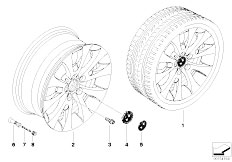 E83 X3 2.0i N46 SAV / Wheels/  Bmw Light Alloy Wheel V Spoke 206