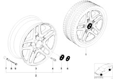 E46 316i N46 Touring / Wheels/  Bmw Light Alloy Wheel Double Spoke 53