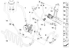 E91 330d M57N2 Touring / Steering/  Hydro Steering Oil Pipes-2