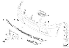 E83N X3 2.0d M47N2 SAV / Vehicle Trim/  Mounting Parts For M Front Bumper Trim