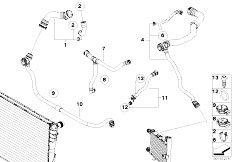 E83N X3 3.0sd M57N2 SAV / Radiator/  Cooling System Water Hoses
