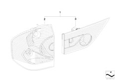 E83 X3 2.0d M47N2 SAV / Lighting Retrofit Kit Rr Light Black Line
