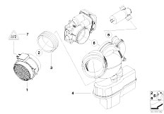 E65 730i M54 Sedan / Fuel Preparation System/  Hot Film Air Mass Meter