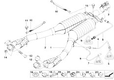 E52 Z8 S62 Roadster / Exhaust System Catalytic Converter Front Silencer