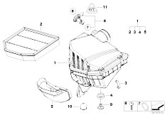 E83N X3 2.5si N52N SAV / Fuel Preparation System/  Intake Silencer Filter Cartridge Hfm