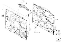 E61N M5 S85 Touring / Radiator/  Fan Housing Mounting Parts