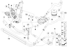 E91N 335i N54 Touring / Steering/  Power Steering Oil Pipe Active Steering-2
