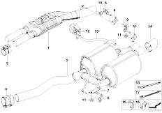 E60N 540i N62N Sedan / Exhaust System/  Exhaust System Rear