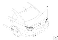 E60 550i N62N Sedan / Lighting Retrofit Kit Rear Light Black Line