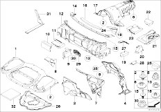 E65 730d M57N Sedan / Vehicle Trim/  Sound Insulating Front