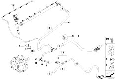 E90 325d M57N2 Sedan / Fuel Preparation System/  Fuel Lines