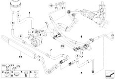 E83N X3 2.0i N46 SAV / Steering/  Hydro Steering Oil Pipes-2