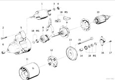E32 735iL M30 Sedan / Engine Electrical System/  Starter Parts 1 7kw