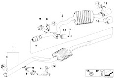 E91N 318d N47 Touring / Exhaust System/  Exhaust System Rear