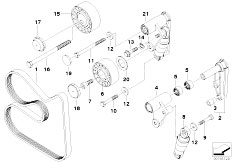 E46 325i M54 Touring / Engine/  Belt Drive Water Pump Alternator-2