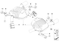 E90 335i N54 Sedan / Exhaust System/  Rear Silencer