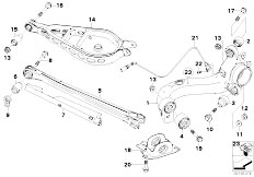 E83 X3 2.0d M47N2 SAV / Rear Axle Rear Axle Support Wheel Suspension