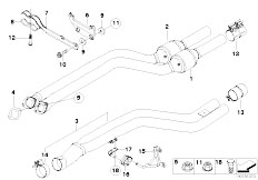 E91N 335i N54 Touring / Exhaust System Catalytic Converter Front Silencer