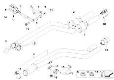 E90 335d M57N2 Sedan / Exhaust System/  Catalytic Converter Front Silencer