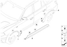 E83N X3 2.0d M47N2 SAV / Vehicle Trim/  Retrofit M Aerodynamic Kit Sill