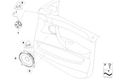 F01 730d N57 Sedan / Audio Navigation Electronic Systems/  Single Parts F Front Door Hi Fi System