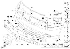E60 530xd M57N2 Sedan / Vehicle Trim/  Trim Panel Bumper Front