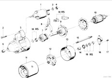 E36 316i M40 Sedan / Engine Electrical System/  Starter Parts 1 4kw