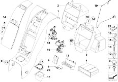 E85 Z4 2.0i N46 Roadster / Vehicle Trim/  Centre Console Rear Cabin