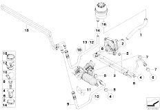 E85 Z4 M3.2 S54 Roadster / Steering/  Hydro Steering Oil Pipes