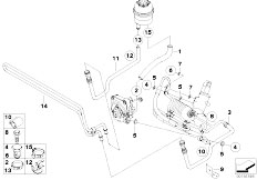 E85 Z4 M3.2 S54 Roadster / Steering Hydro Steering Oil Pipes-2