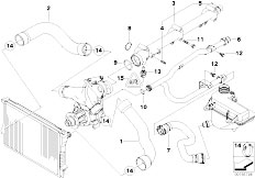 Z3 Z3 M3.2 S54 Roadster / Engine Cooling System Water Hoses