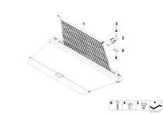 E70 X5 3.0d M57N2 SAV / Vehicle Trim/  Retrofit Luggage Compartment Net