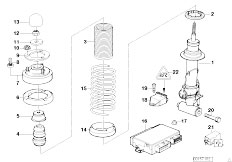 E34 M5 3.8 S38 Sedan / Rear Axle/  Rear Spring Strut Assembly Edc Levell Device