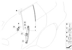 E53 X5 3.0d M57 SAV / Vehicle Trim/  El Rear Door Window Lifting Mechanism