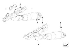 E68 Hydrogen 7 N73 Sedan / Exhaust System/  Exhaust Manifold With Catalyst