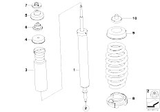 E92 330d M57N2 Coupe / Rear Axle/  Rear Spring Strut Mounting Parts