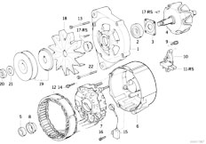 E30 320i M20 Cabrio / Engine Electrical System/  Alternator Parts 90a