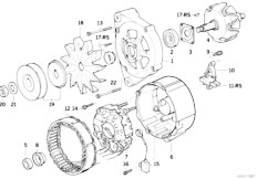 E30 323i M20 4 doors / Engine Electrical System/  Alternator Parts 90a