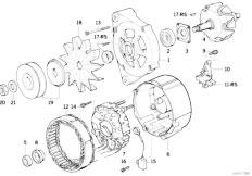 E30 320i M20 Cabrio / Engine Electrical System/  Alternator Individual Parts 80a-2