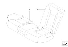 E68 Hydrogen 7 N73 Sedan / Individual Equipment Indiv Cover Basic Seat Rear U7