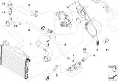 E38 740i M62 Sedan / Engine/  Cooling System Water Hoses-2