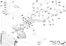 E39 M5 S62 Sedan / Engine Cooling System Water Hoses