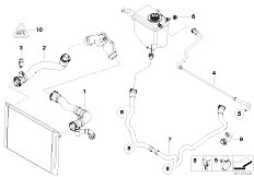 E60 520i M54 Sedan / Radiator/  Cooling System Water Hoses