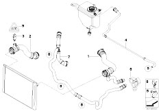 E61N 523i N53 Touring / Radiator/  Cooling System Water Hoses